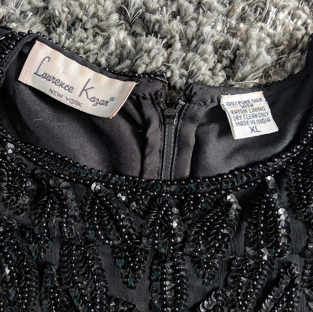 ❌ Vintage sequin silk beaded dress - Picture 3 of 5